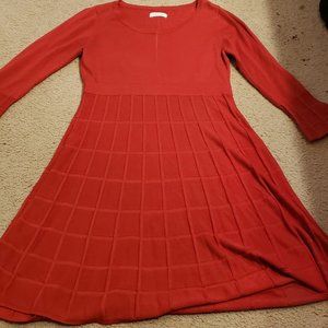 Red sweater dress